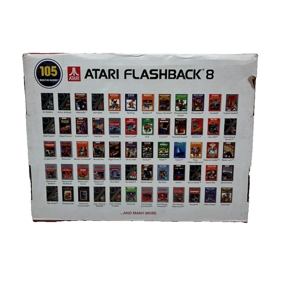 ATARI 2017 Flashback 8 Classic Game Console 105 Built In Games in Box Tested!!